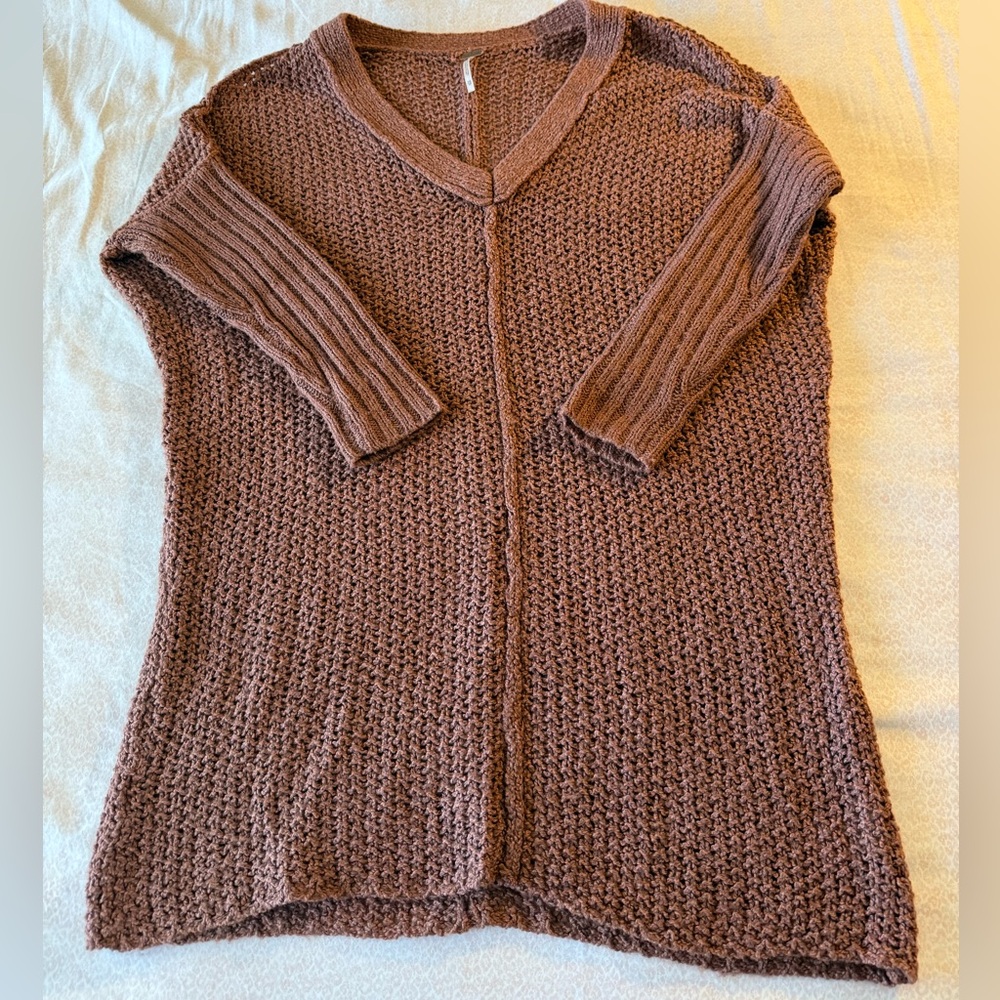Free People Textured Brown Sweater